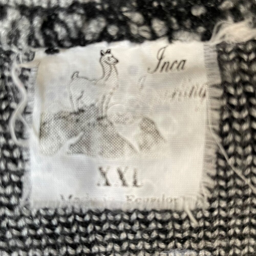 Gray Alpaca Patterned Zip-Up Sweater - image 2